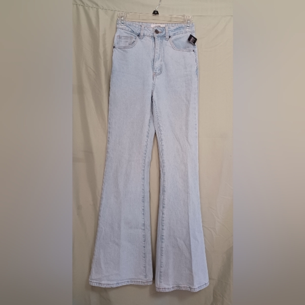 Cotton:On Original Flare Light Blue High Waist Long Leg Denim Jeans - Picture 1 of 9